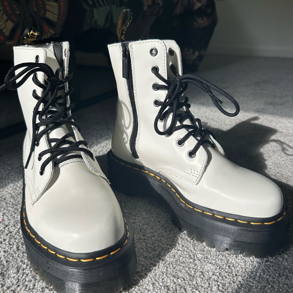 Dr. Martens Women's White Platform Boots